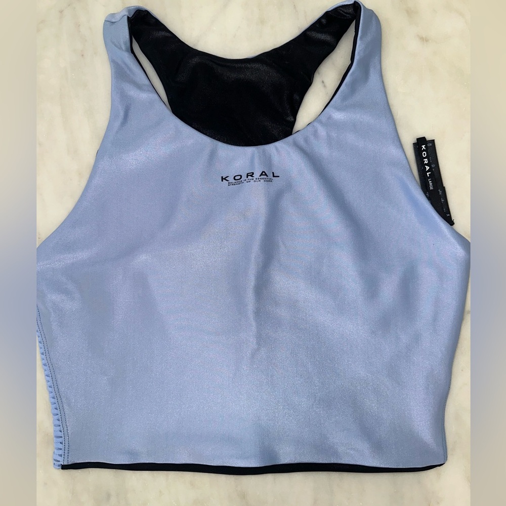 Koral Light Blue / Black Reversible Performance Tank
